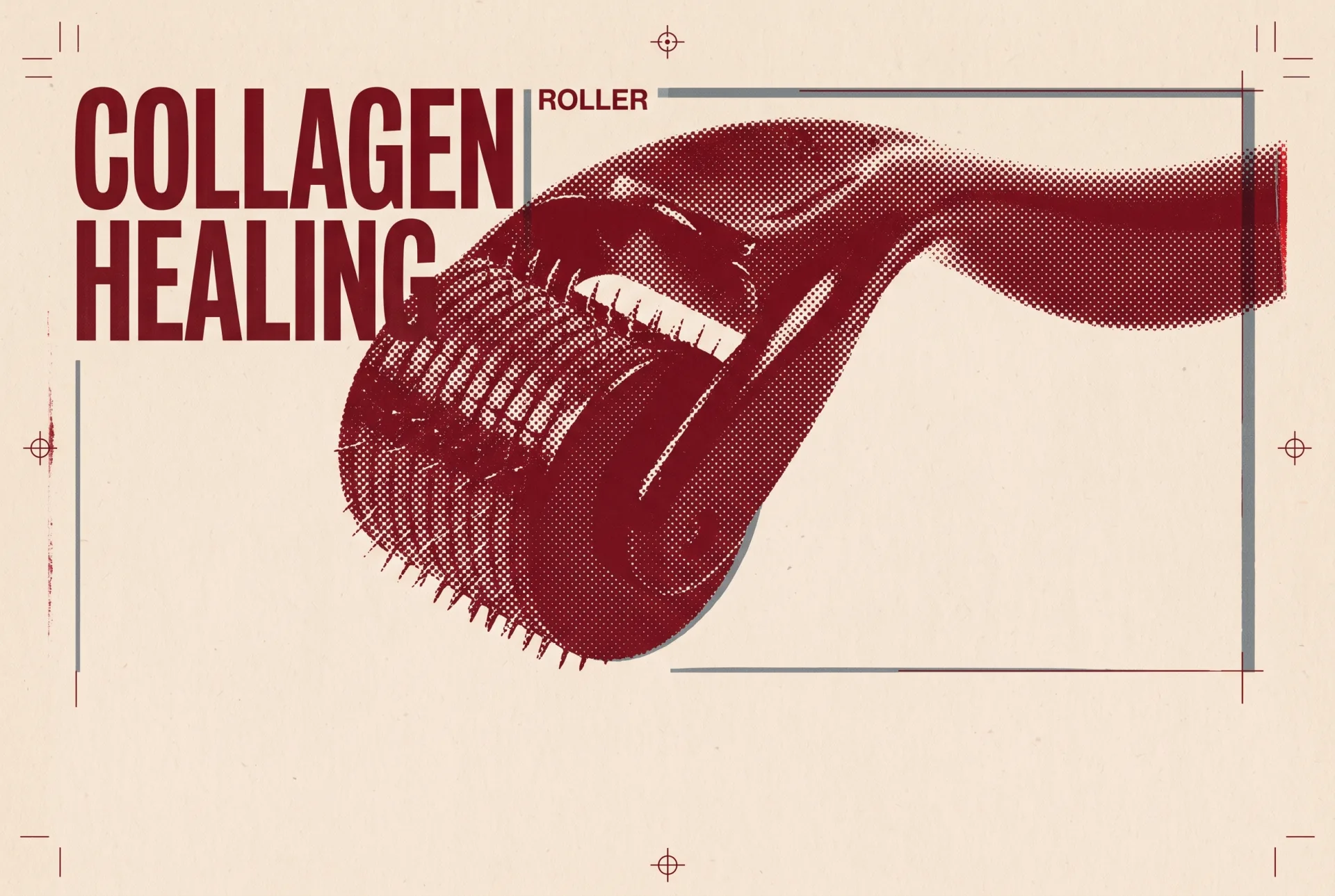 COLLAGEN HEALING 타이포가 들어간 2도 리소그래프 편집 이미지