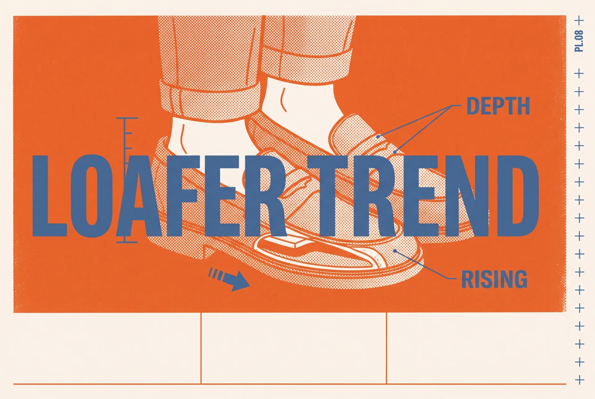 LOAFER TREND 타이포가 들어간 2도 리소그래프 편집 이미지
