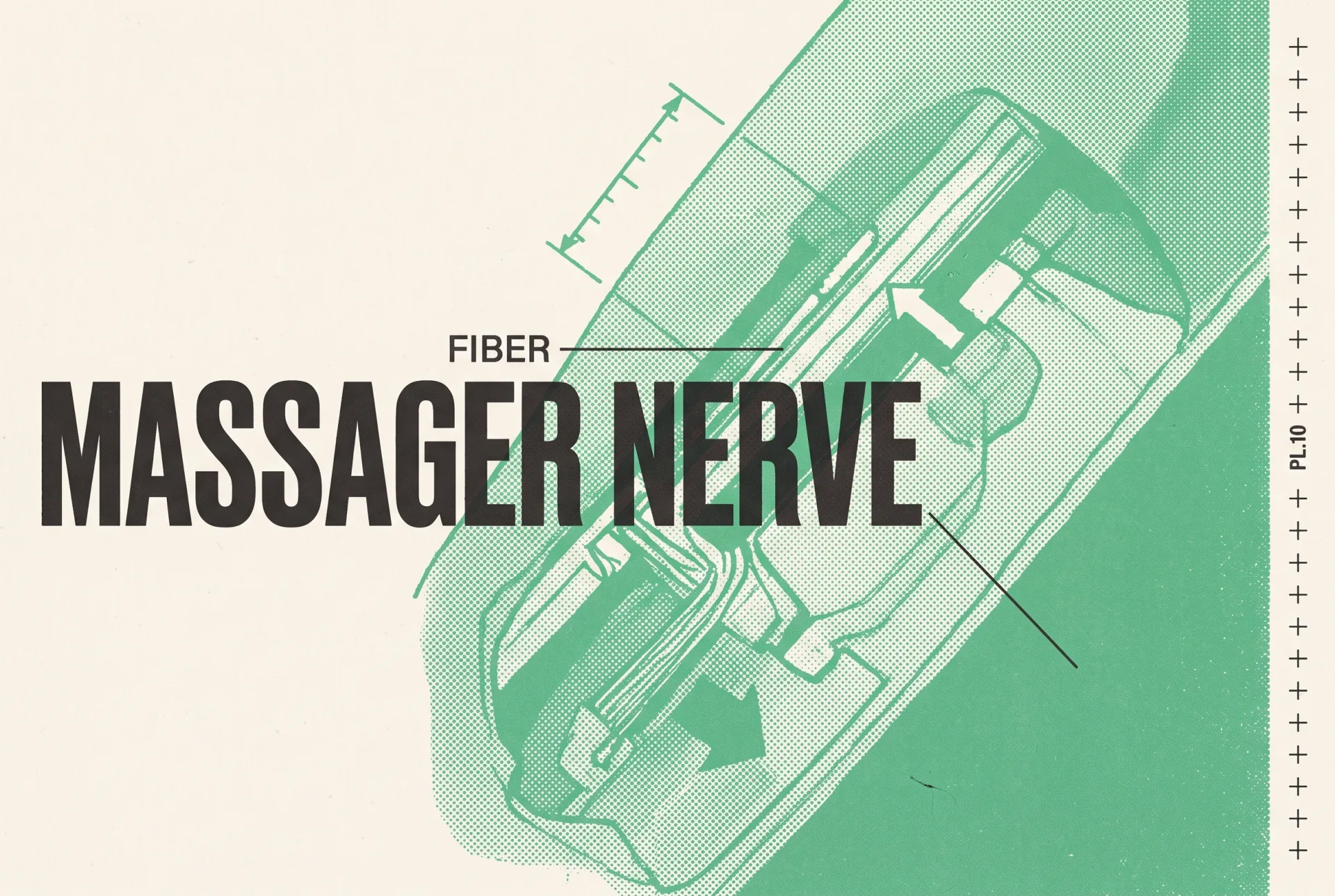 MASSAGER NERVE 타이포가 들어간 2도 리소그래프 편집 이미지