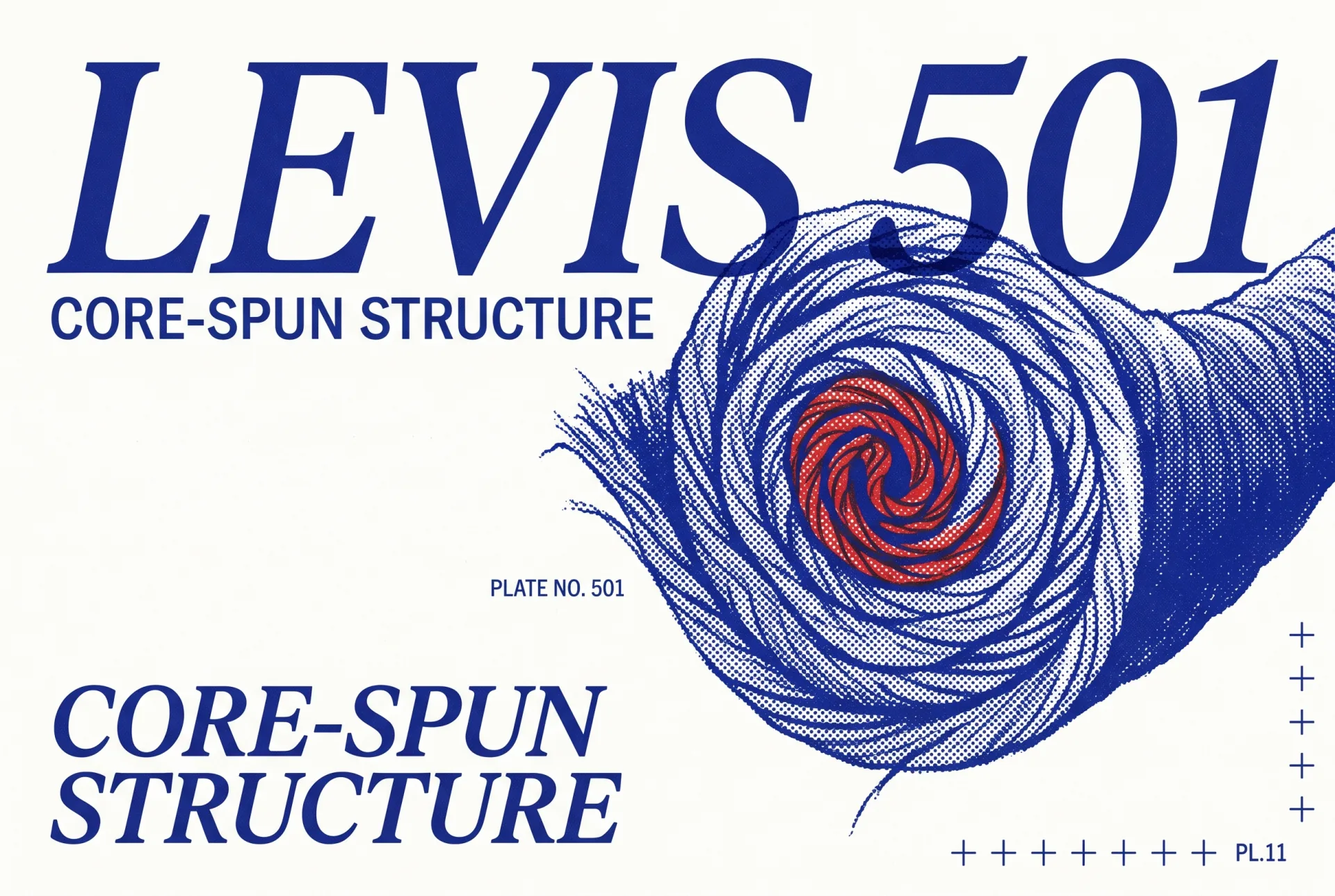 LEVIS 501 타이포가 들어간 2도 리소그래프 편집 이미지