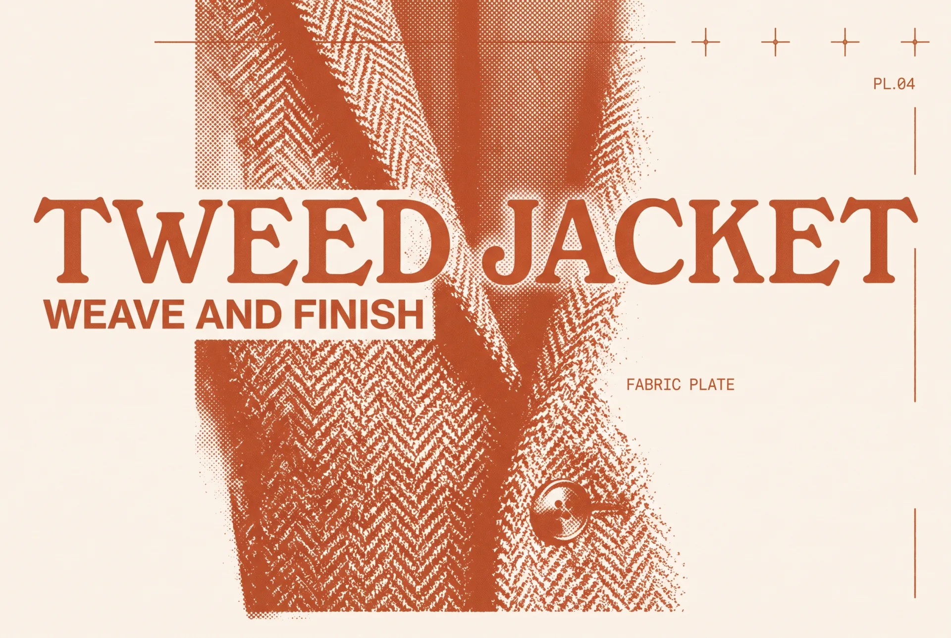 TWEED JACKET 타이포가 들어간 2도 리소그래프 편집 이미지