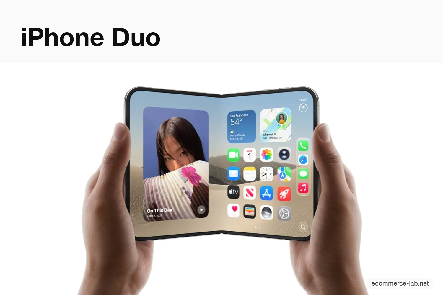Apple 공식 iPhone Duo 제품 이미지에 iPhone Duo 제목을 더한 대표 이미지