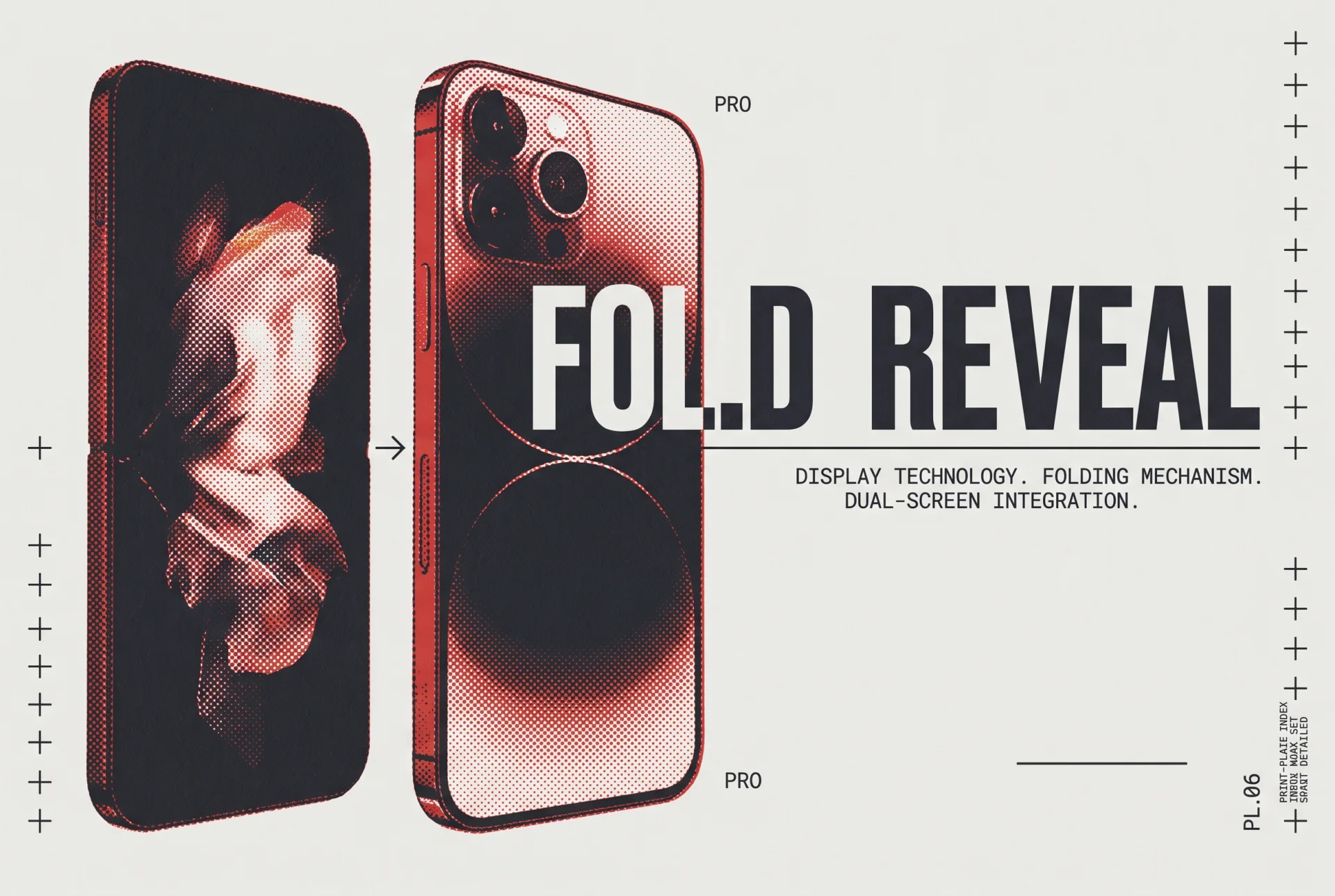 FOLD REVEAL 타이포가 들어간 2도 리소그래프 편집 이미지