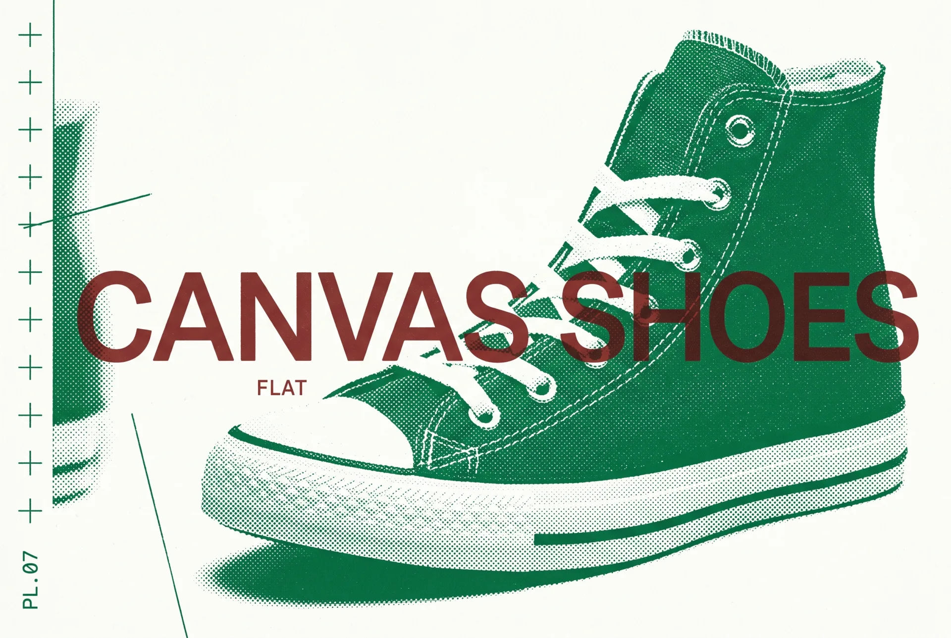 CANVAS SHOES 타이포가 들어간 2도 리소그래프 편집 이미지