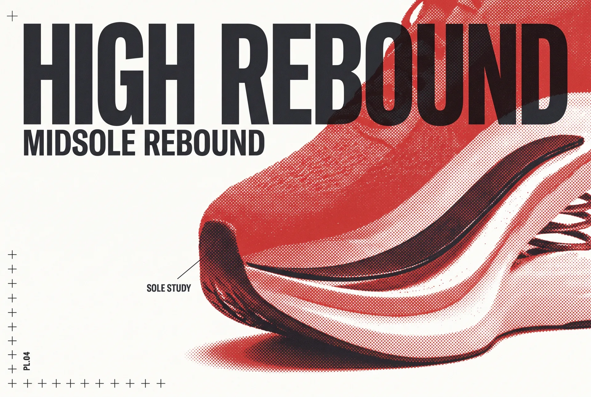 HIGH REBOUND 타이포가 들어간 2도 리소그래프 편집 이미지