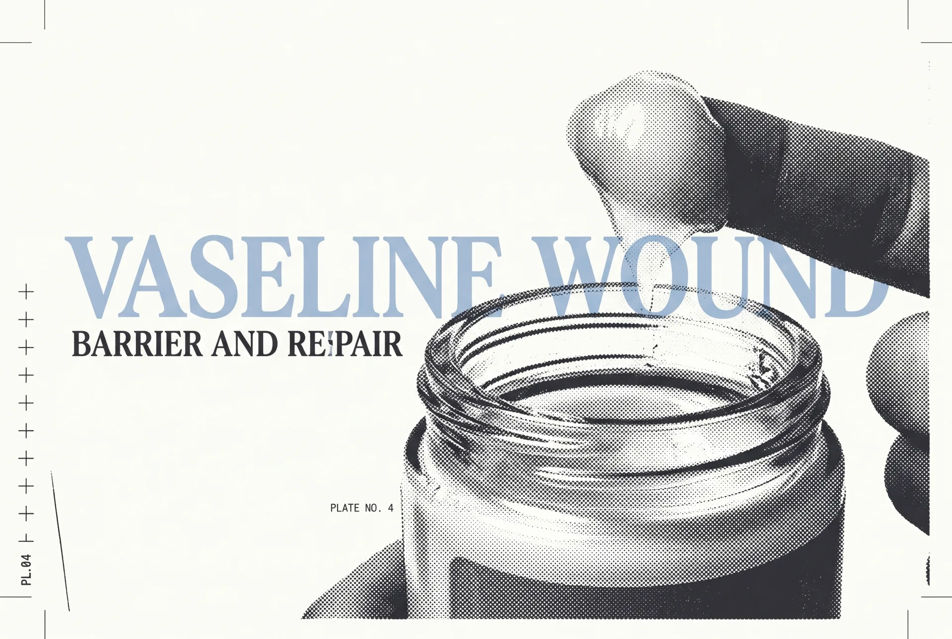 VASELINE WOUND 타이포가 들어간 2도 리소그래프 편집 이미지