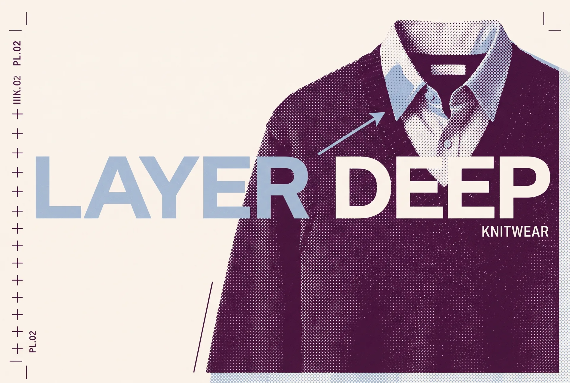 LAYER DEEP 타이포가 들어간 2도 리소그래프 편집 이미지