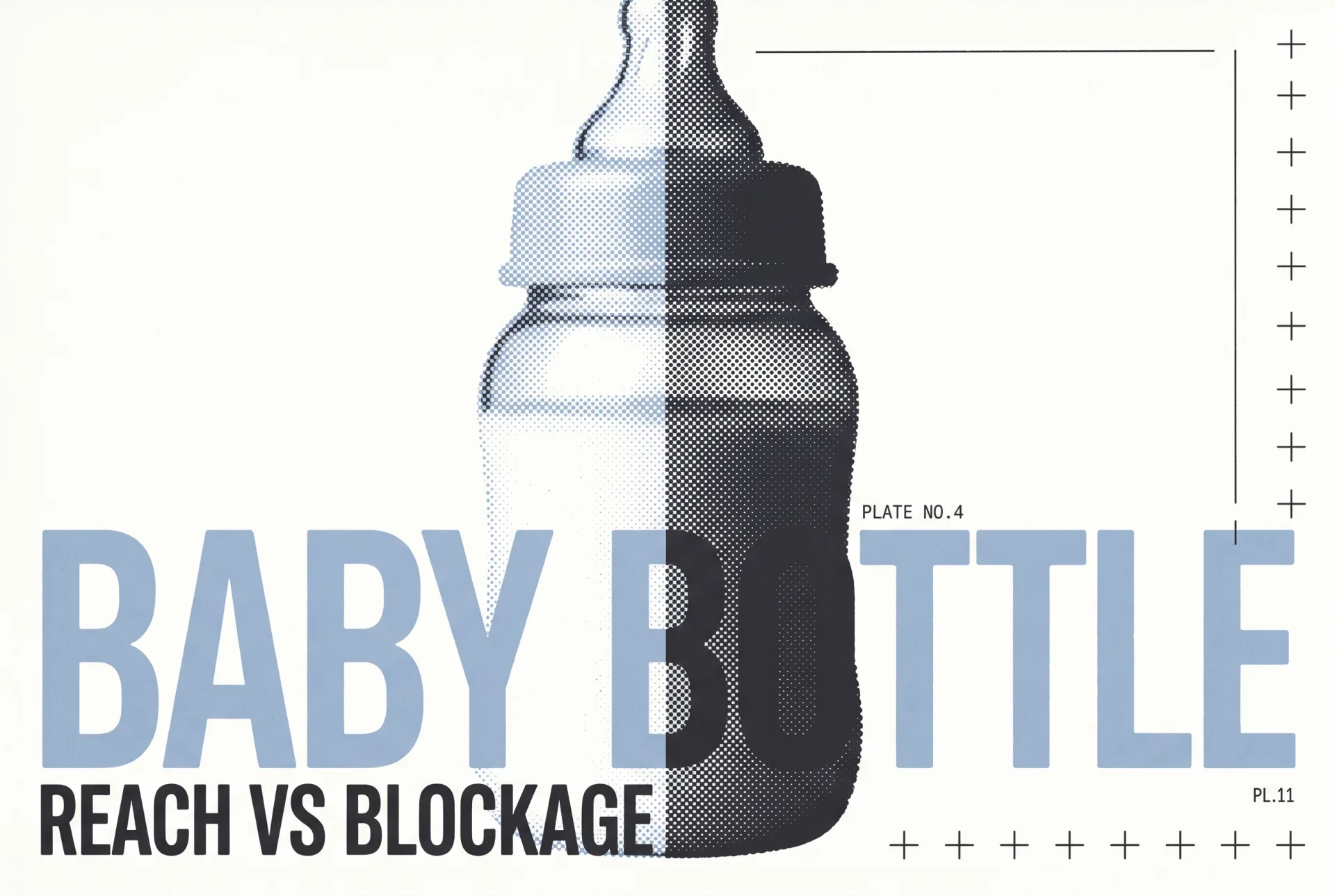 BABY BOTTLE 타이포가 들어간 2도 리소그래프 편집 이미지