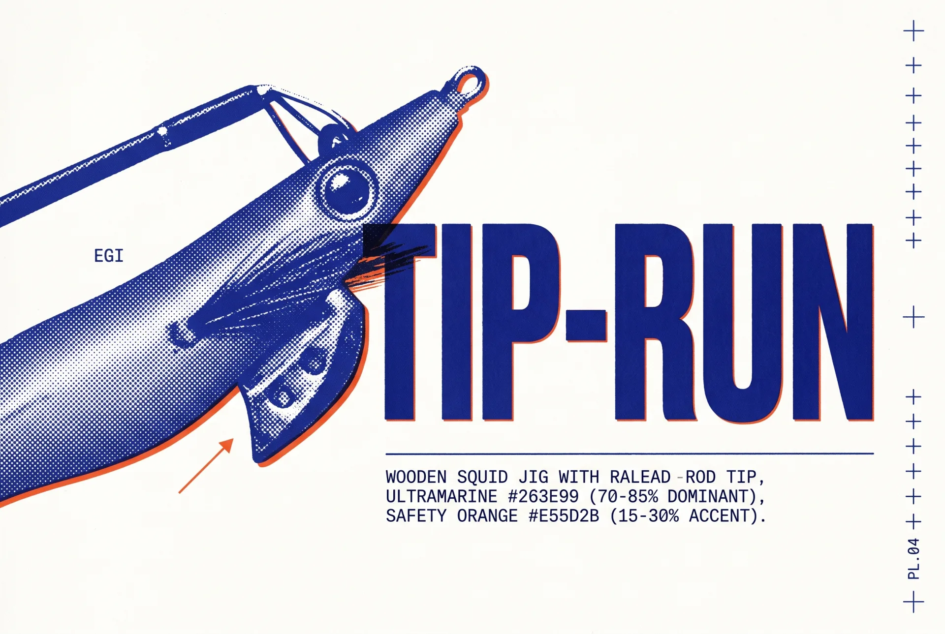 TIP-RUN 타이포가 들어간 2도 리소그래프 편집 이미지