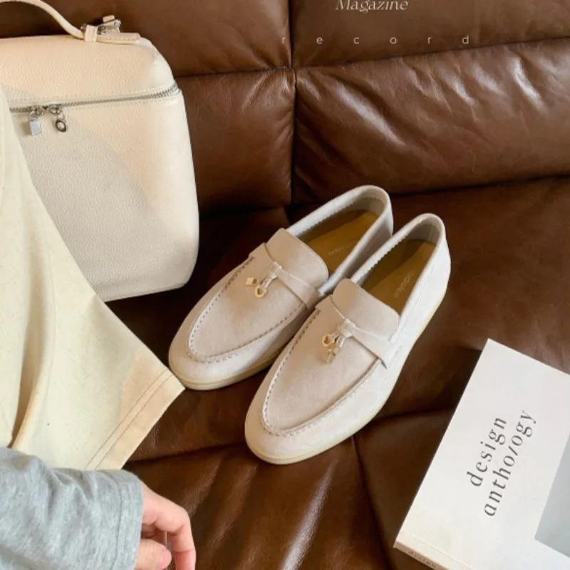 [FW26-007] Luxury Women's Shoes Fashion Sheepskin Comfortable Loafers Designer