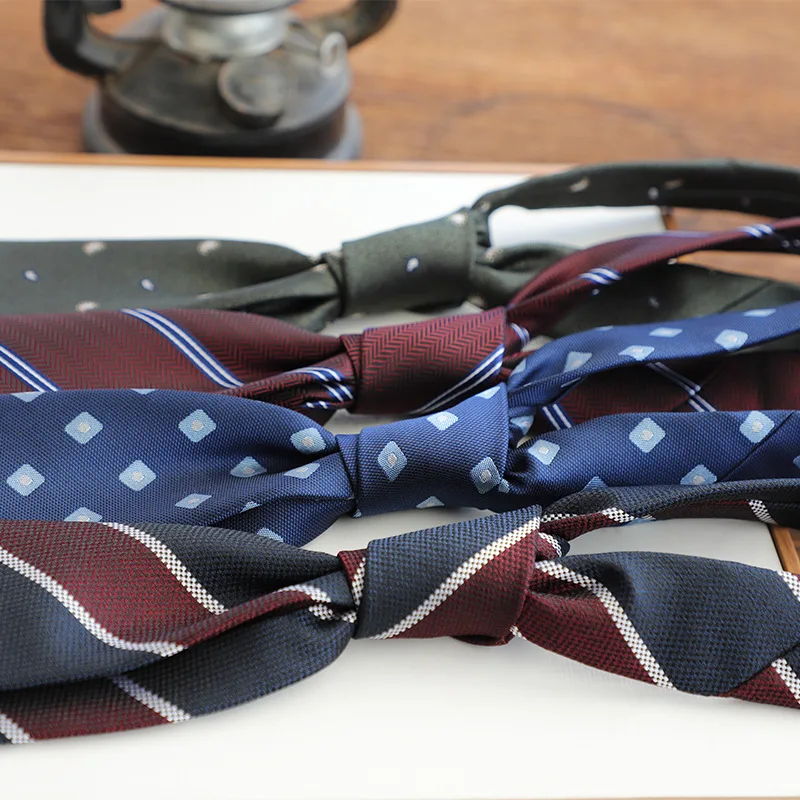 [FW26-032] British Style Dark Green Brown Striped Silk Necktie