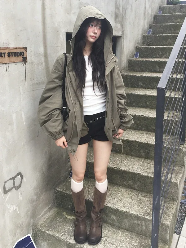 [FW26-053] Olive Hooded Utility Parka