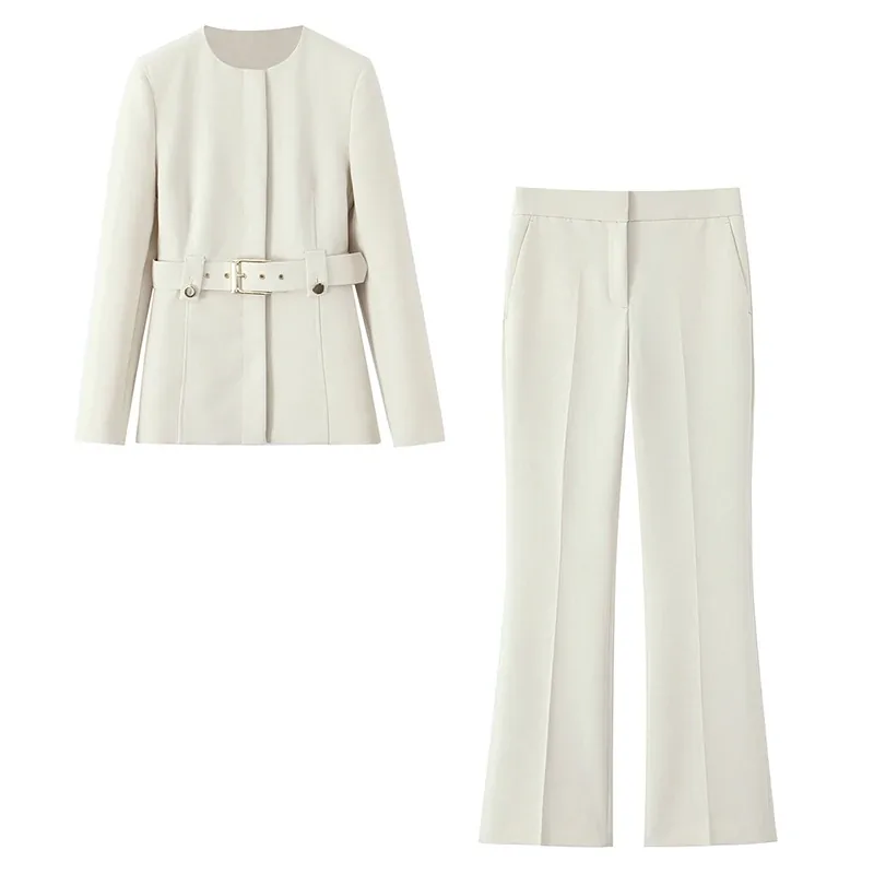 [FW26-059] Set Beige Blazer Trousers Pants