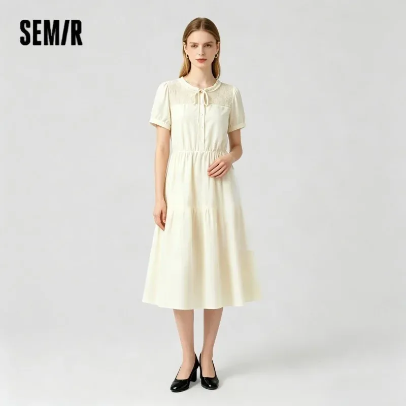 [FW26-064] Semir Dress Puff Sleeve Lace Crew