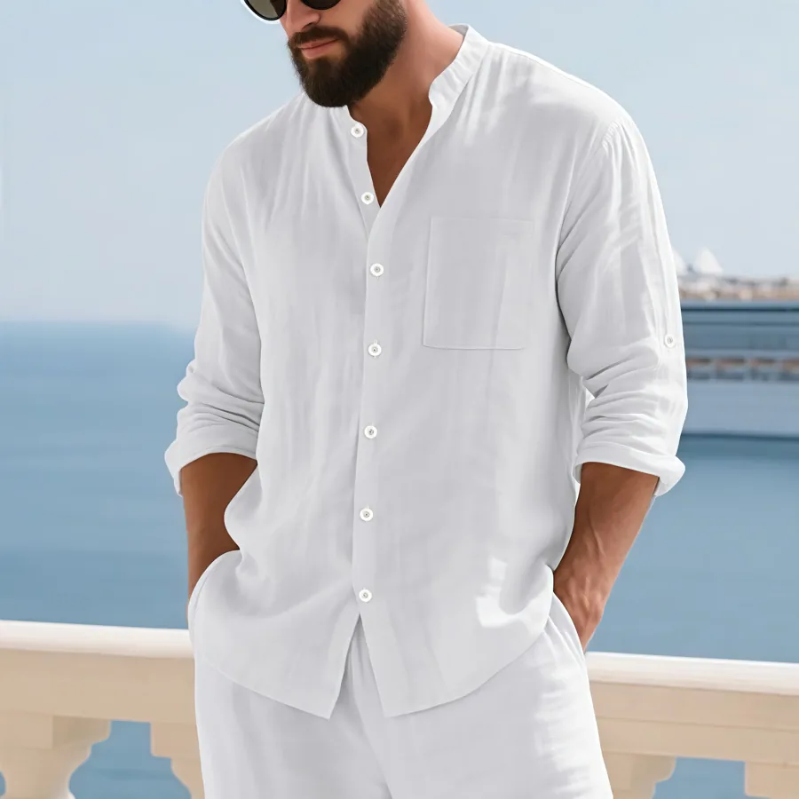 [FW26-072] White Linen Shirt Oversized