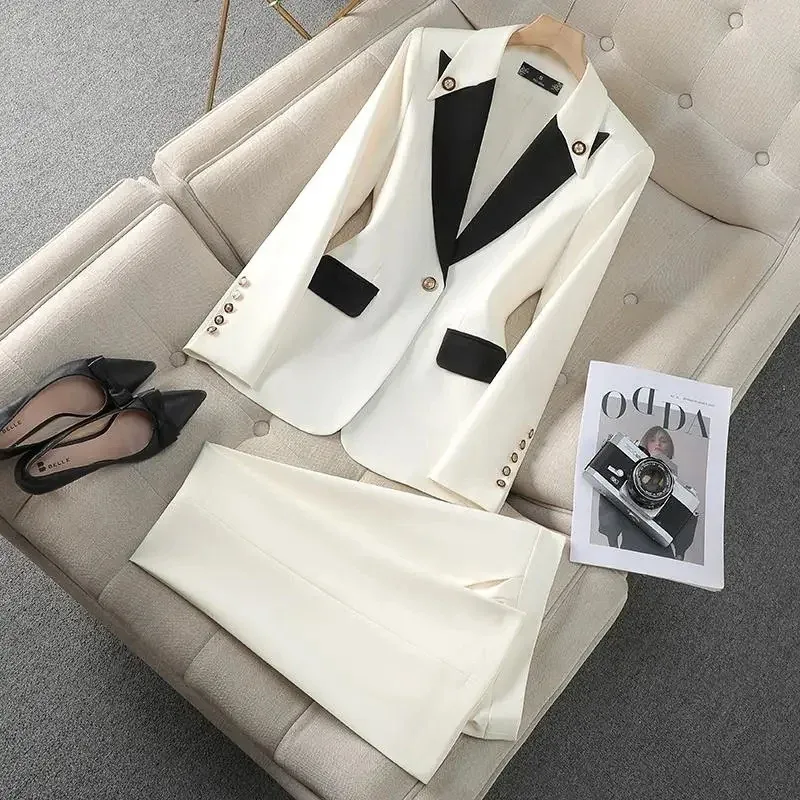[FW26-073] Black Beige Suit Set Blazer Jacket