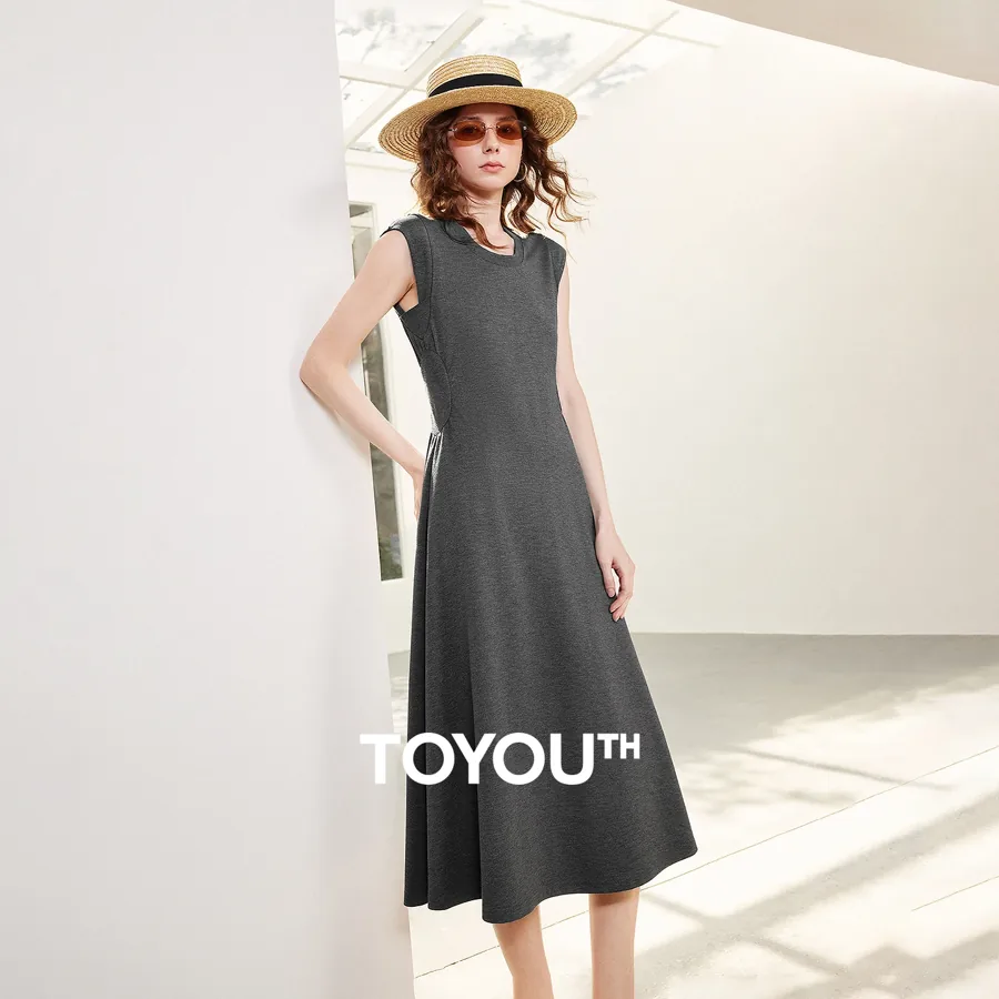 [FW26-082] TOYOUTH Soft High-Elasticity Dress Deconstructed Patchwork