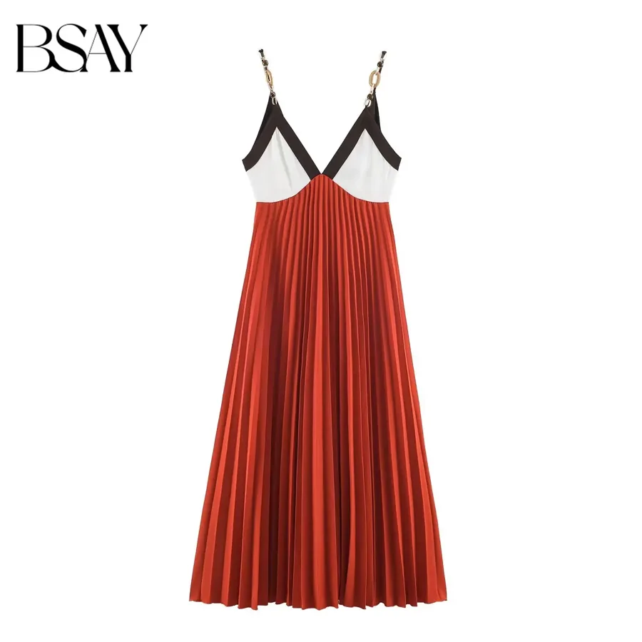 [FW26-085] Pleated Midi Dress Satin