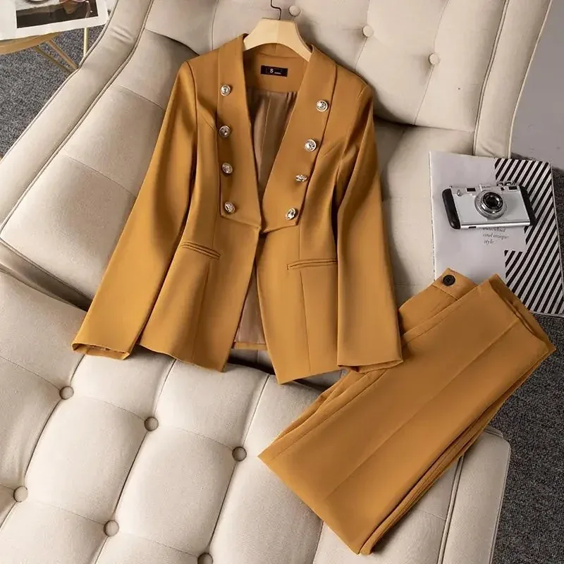 [FW26-086] Suit Blazer Beige Black Khaki Set