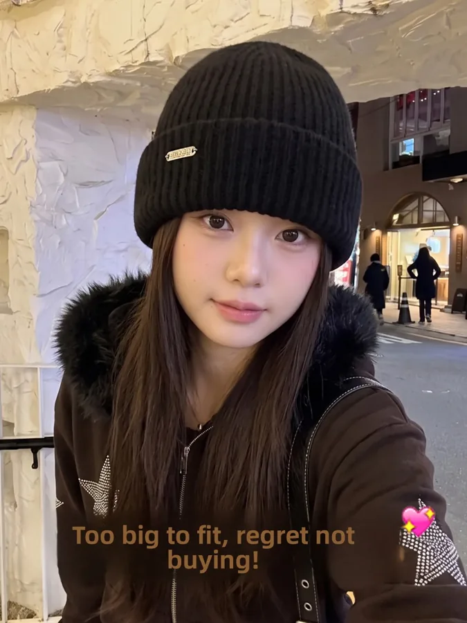 [FW26-097] Thickened Knitted Hat Ear Protection Large Head Circumference