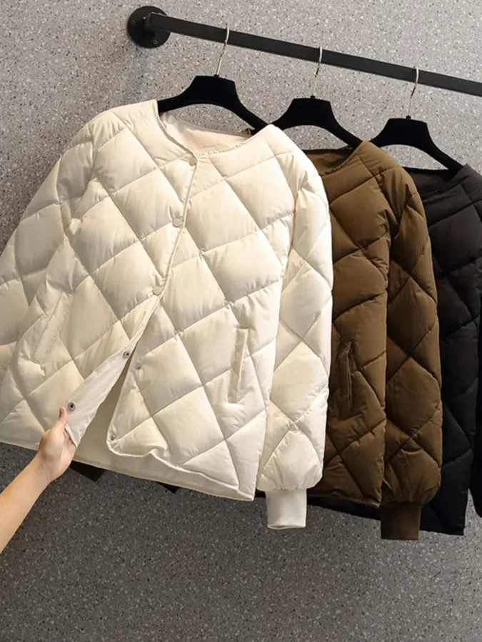 [FW26-105] Ort Cotton Jaet Korean Sle Lightweight Casual Diamond Pattern