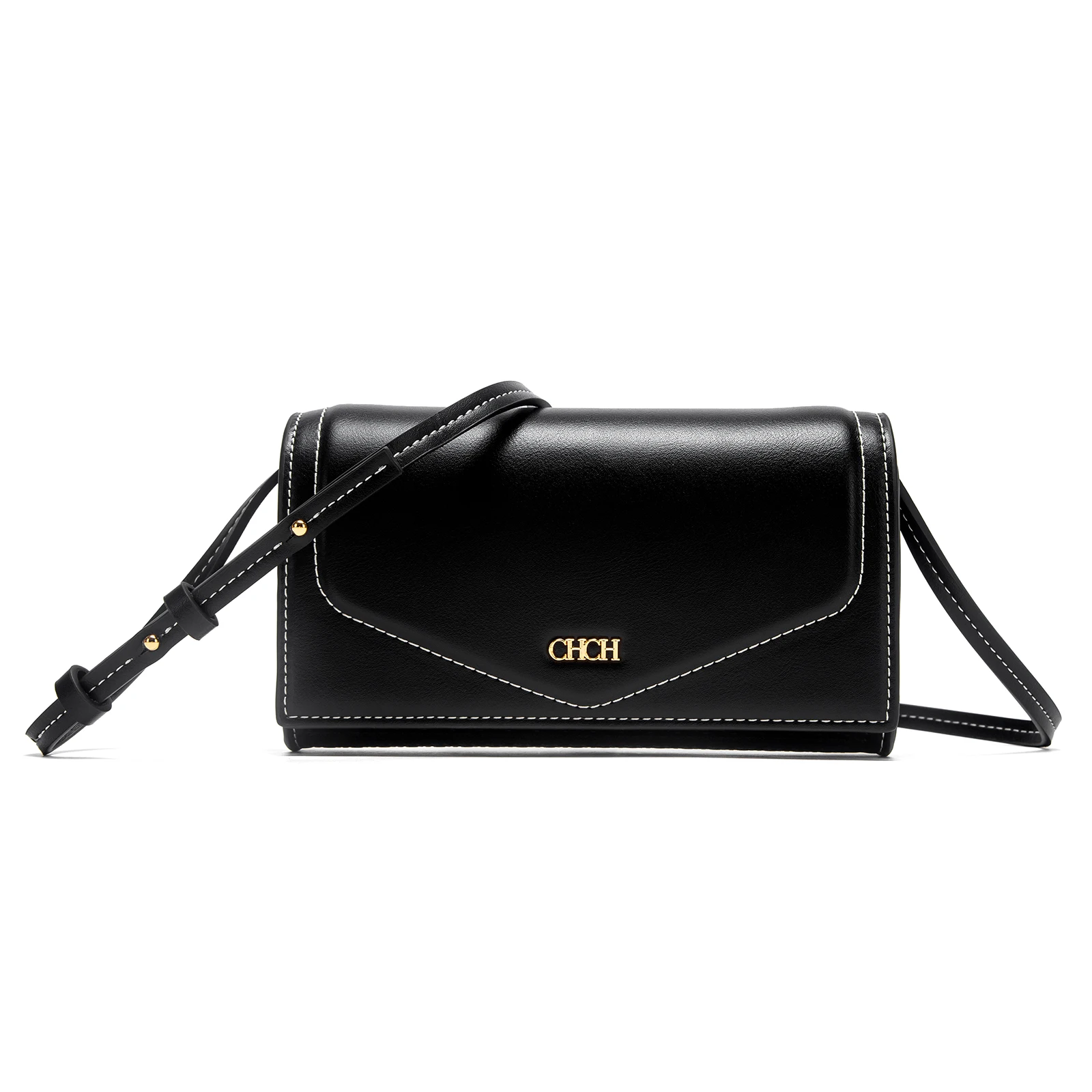 Small Black Structured Crossbody Bag