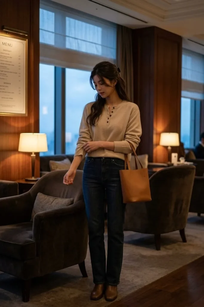[FW26-070] Wool Pullover Knitted Cashmere Beige Sweater