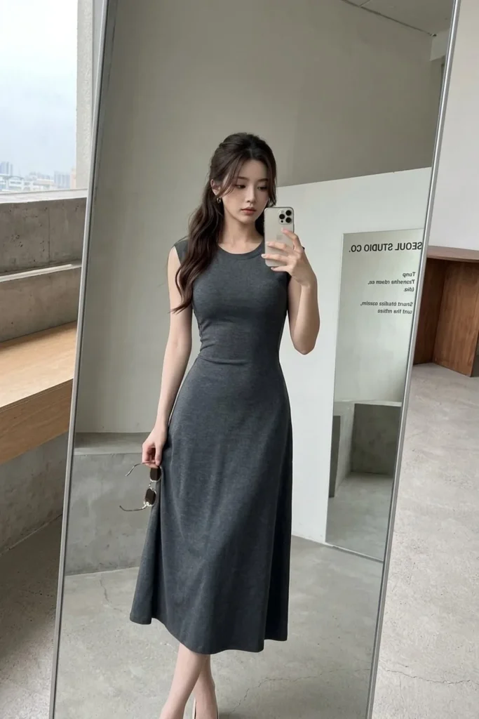 [FW26-082] TOYOUTH Soft High-Elasticity Dress Deconstructed Patchwork