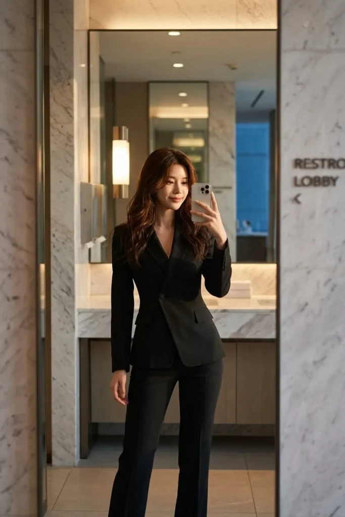 [FW26-086] Suit Blazer Beige Black Khaki Set
