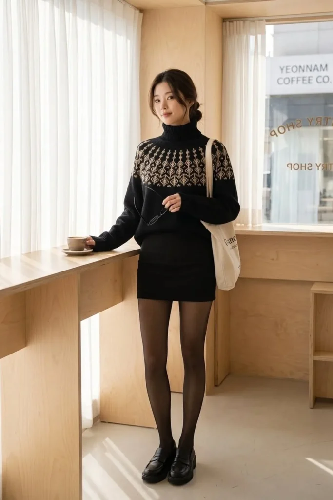 [FW26-092] Knit Cardigan Black Pullover