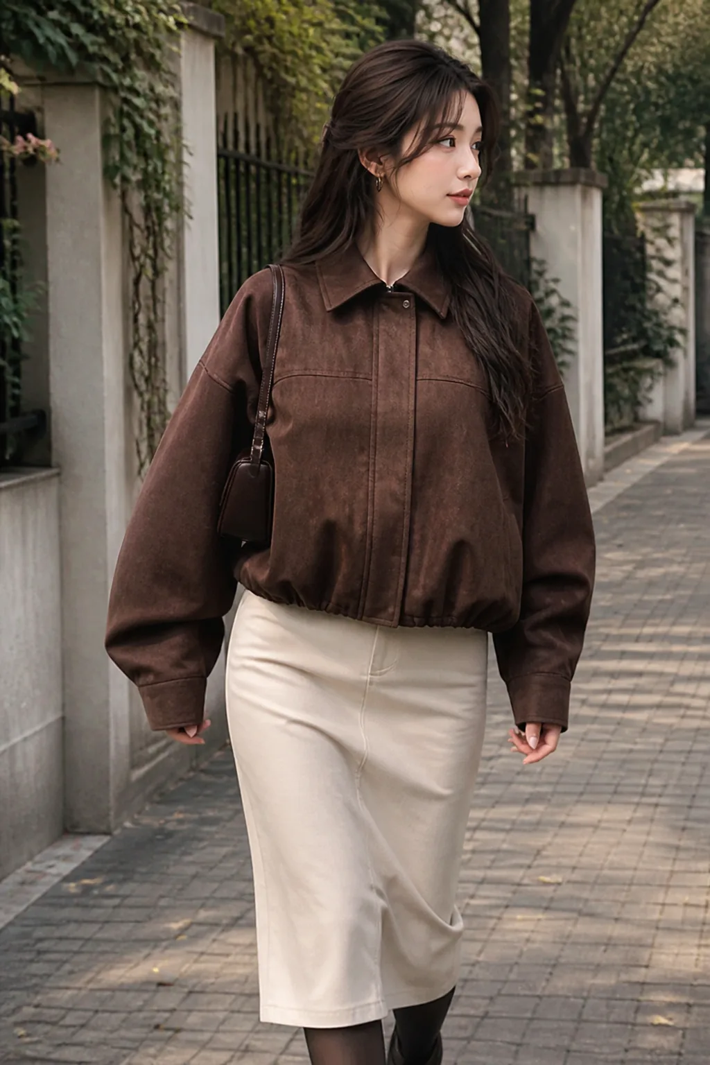 Brown Suede Bomber