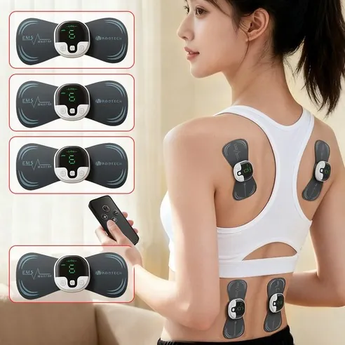 SOVI저주파 마사지기 EMS/TENS 무선본체 4개 + 젤 패드…