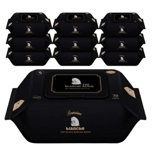 블랑슈 프리미엄 더블랙 유아물티슈 캡형 75g