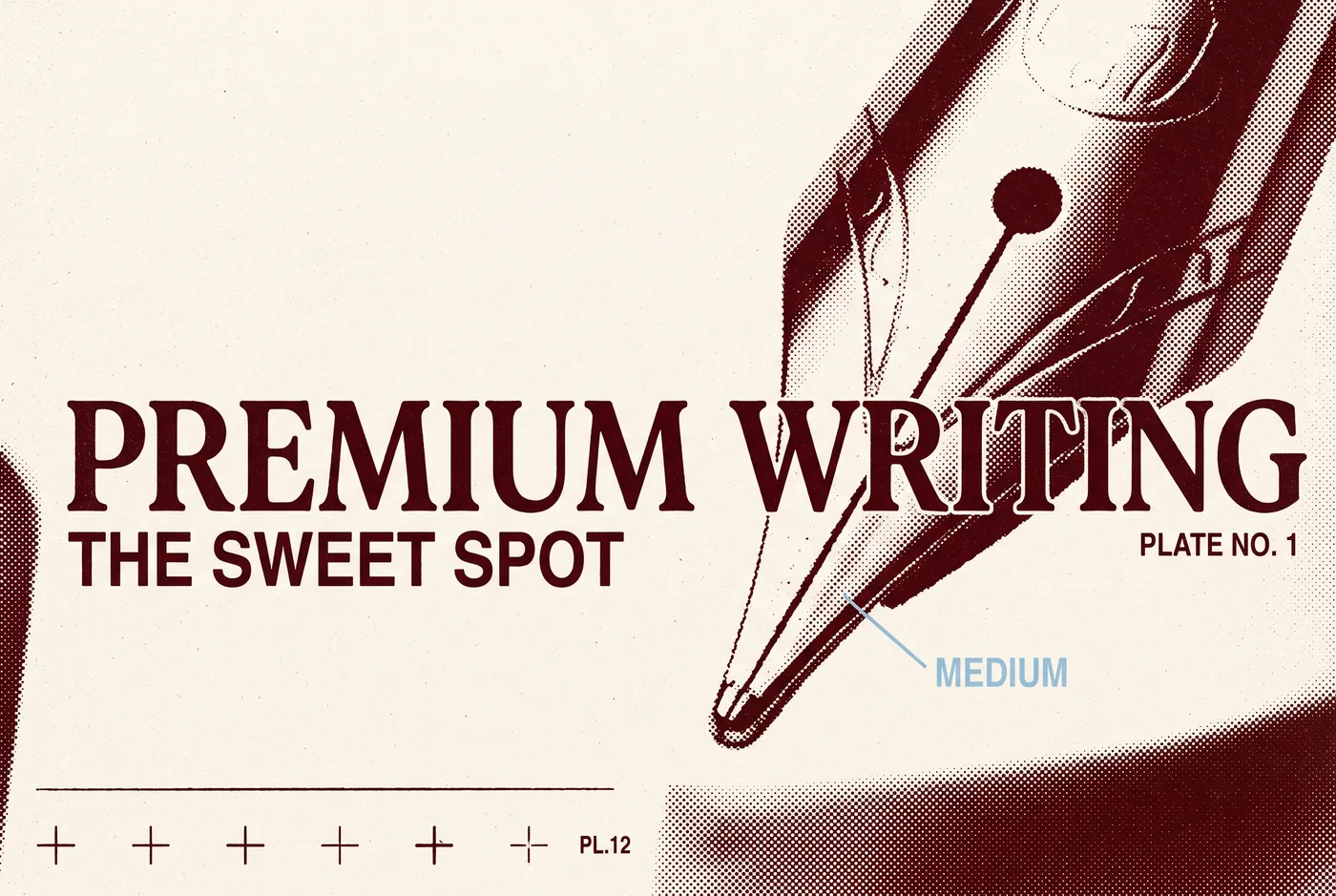 PREMIUM WRITING 타이포가 들어간 2도 리소그래프 편집 이미지