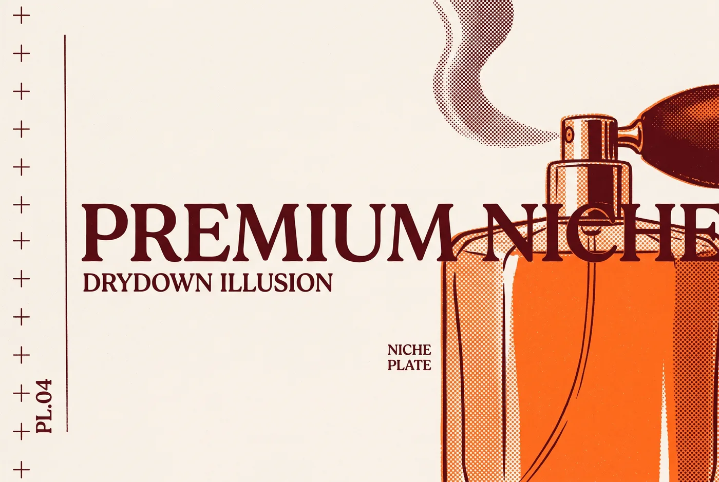 PREMIUM NICHE 타이포가 들어간 2도 리소그래프 편집 이미지