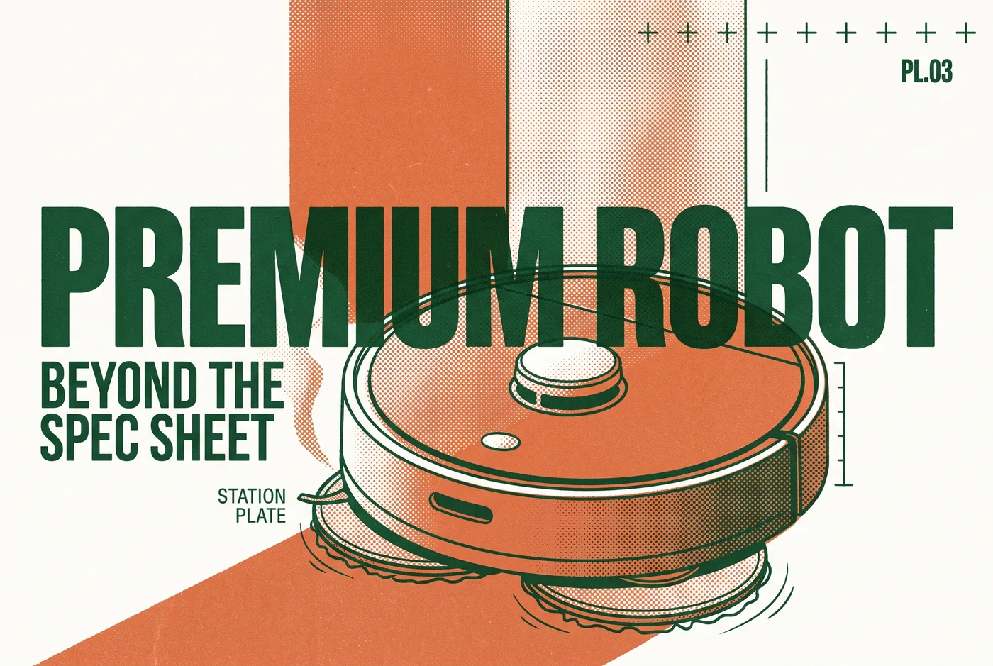 PREMIUM ROBOT 타이포가 들어간 2도 리소그래프 편집 이미지