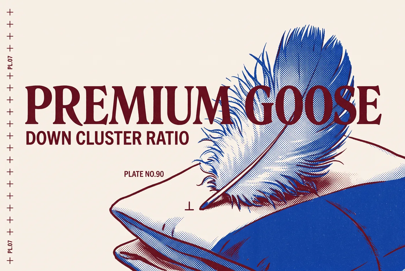 PREMIUM GOOSE 타이포가 들어간 2도 리소그래프 편집 이미지