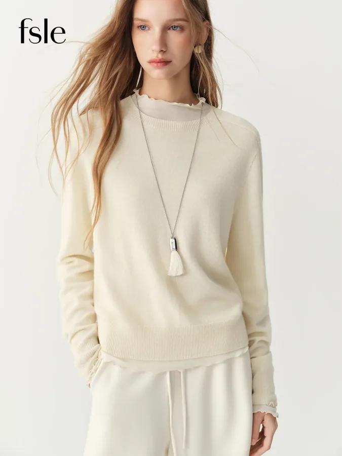 [FW26-248] Fsle 100% Wool Crew Neck Pullover Sweater Arrival Soft Warm
